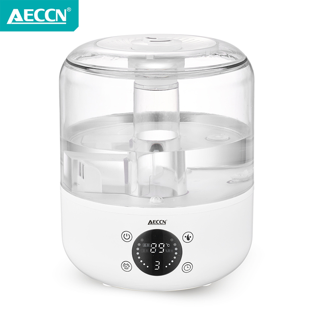 AECCN HYB-84B OEM maison 25W 3.5L écran tactile LCD affichage Anion minuterie appareil ménager intelligent humidificateur à ultrasons pour un usage domestique