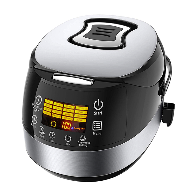 Cuiseur à riz intelligent multifonctionnel, 860W, 16 types de fonctions de cuisson, sélection de rappel du temps de cuisson, 5l