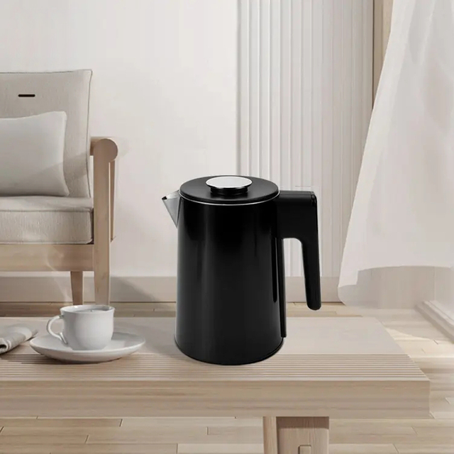 AECCN appareil ménager 1,5 L grande capacité 360 degrés en acier inoxydable Double couche bouilloire électrique théière cafetière pour le ménage