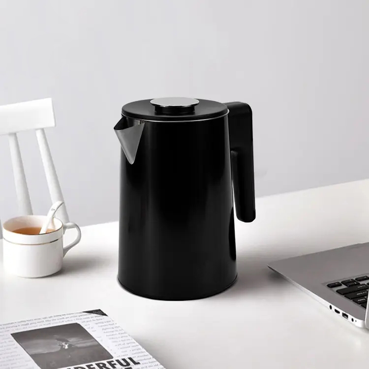 AECCN appareil ménager 1,5 L grande capacité 360 degrés en acier inoxydable Double couche bouilloire électrique théière cafetière pour le ménage